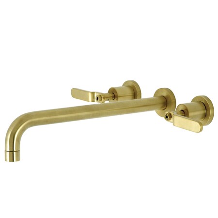 Kingston Brass KS8047KL Wall Mount Tub Faucet, Brushed Brass KS8047KL